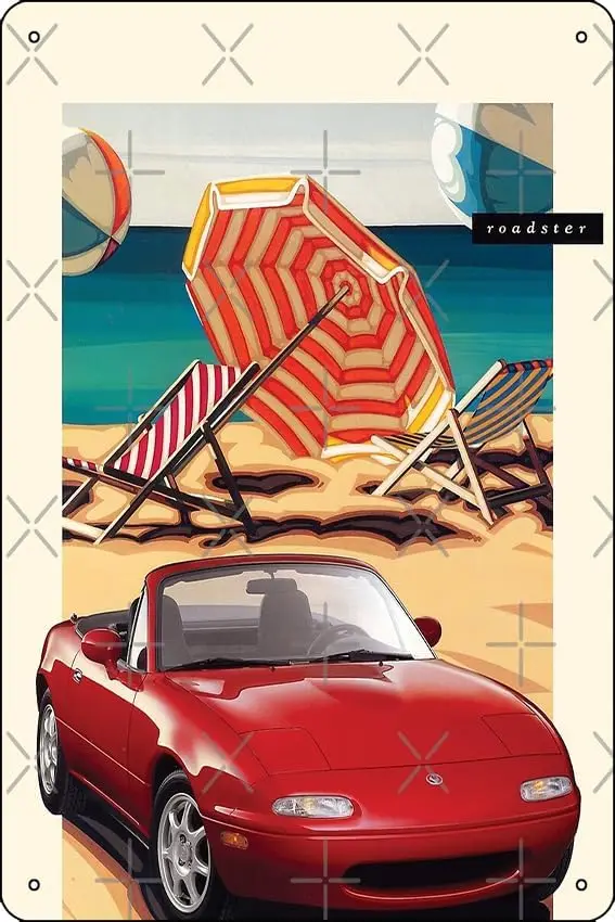 NA Miata Brochure Poster Metal Tin Sign 12 X 8 Inch Funny Man Cave Home Office Bar Decor sign
