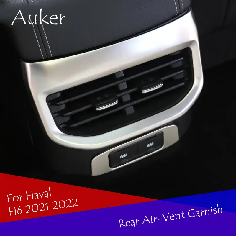 Rear Seat Console Air Conditioner Outlet Frame Cover Trim Garnish Decotive Stickers Car Styling For Haval H6 2021 2022 2023