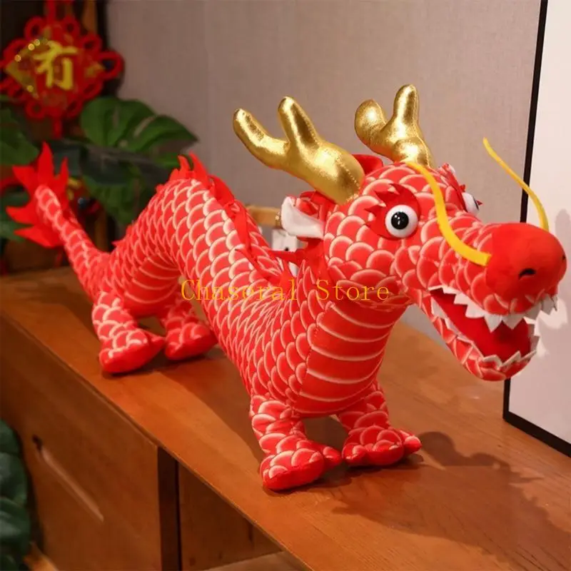 E7CE Cartoon Dragon Stuffed Animals Party Gift Toy Spring Festival Chinese New Year