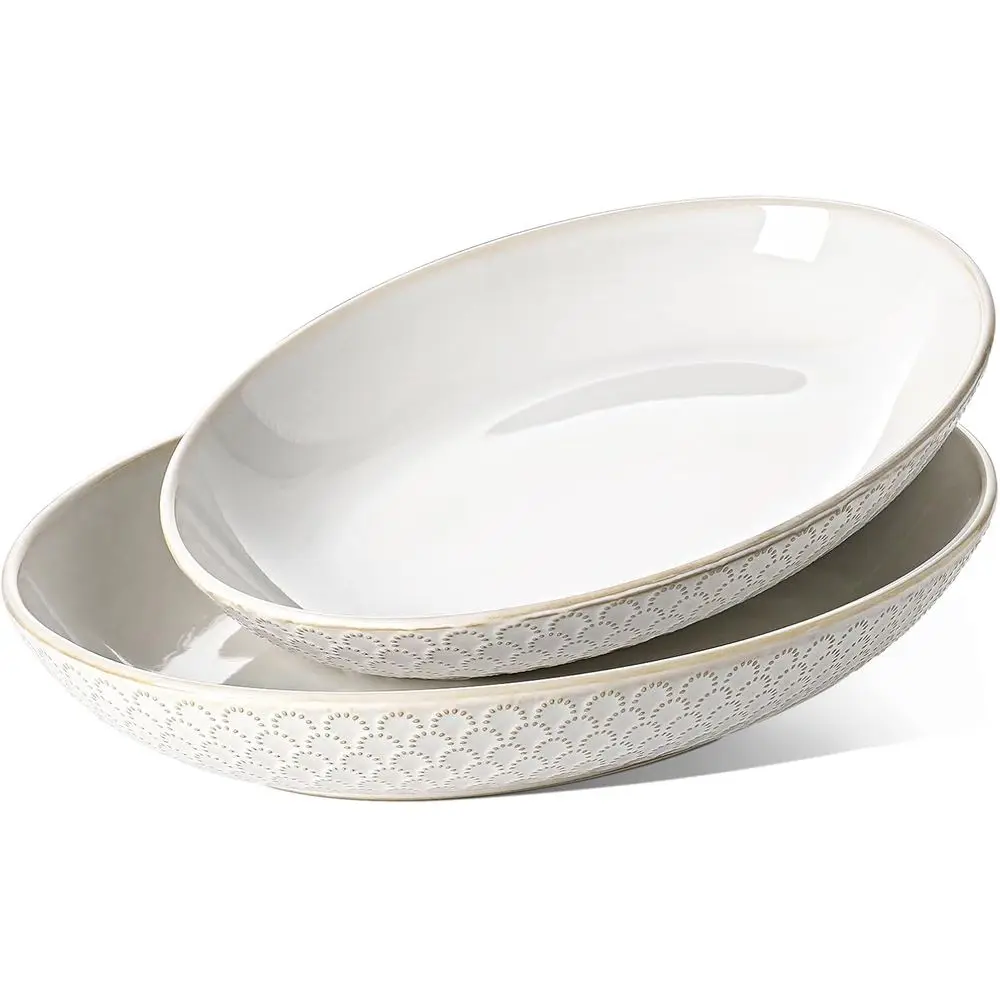 

Serving Bowls, Large Platters, Serving Tray, Dinner, Pasta, Salad, Dessert, Turkey, Fruit, Bread - 45oz/74oz, 11.8/13.7, Set of