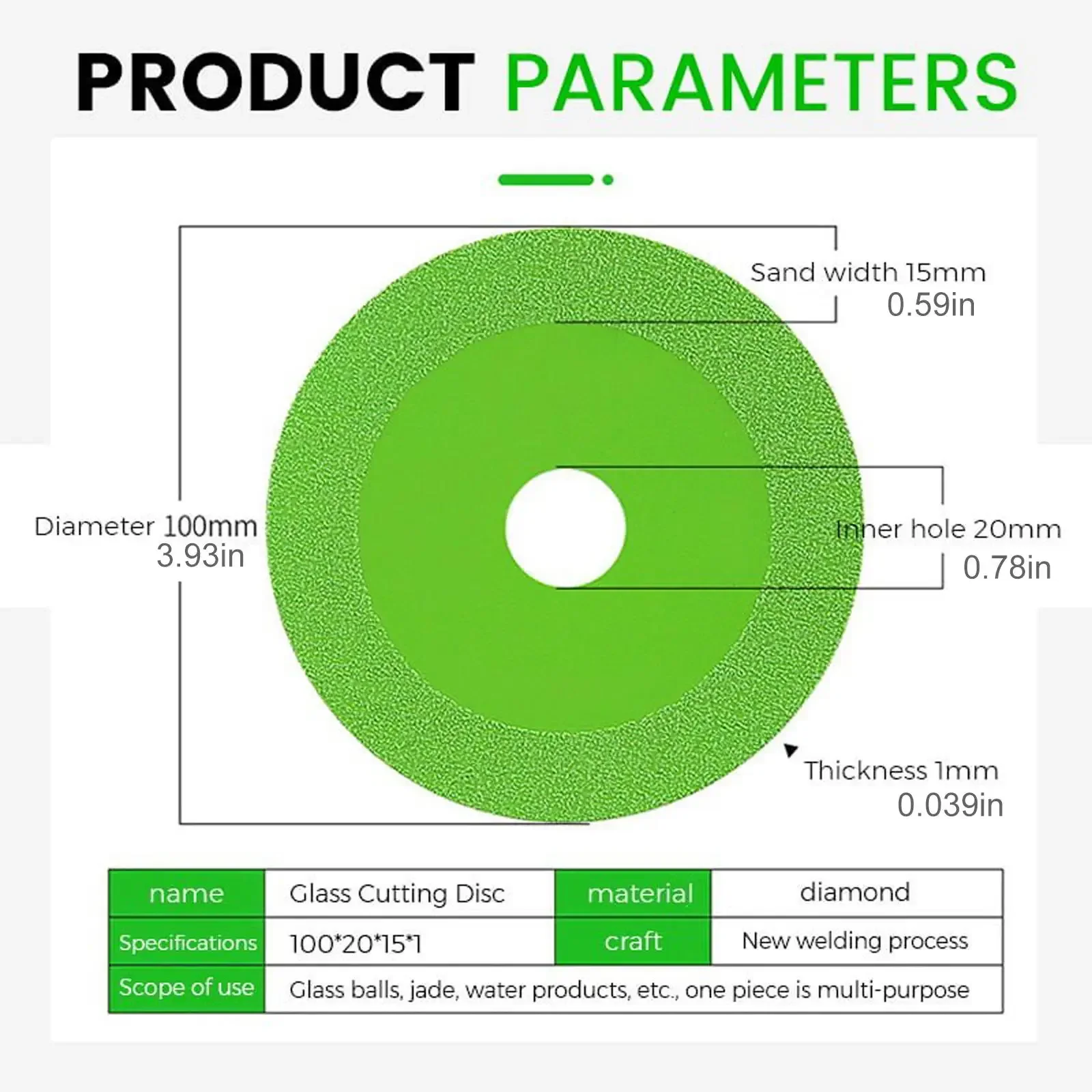 Glass Cutting Disc Blade 100mm Diamond Cutting Disc Marble Saw Blade Ceramic Tile Jade Special Cutting Blade Dropshipping