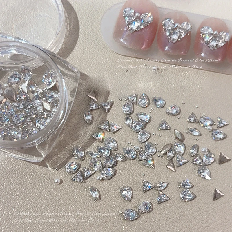 100 ชิ้น 3D Mini Zircon เล็บ Art Rhinestone คริสตัลเพชรอุปกรณ์เสริมสําหรับ Glitter เล็บ Charms ประกายเครื่องประดับตกแต่งเล็บ