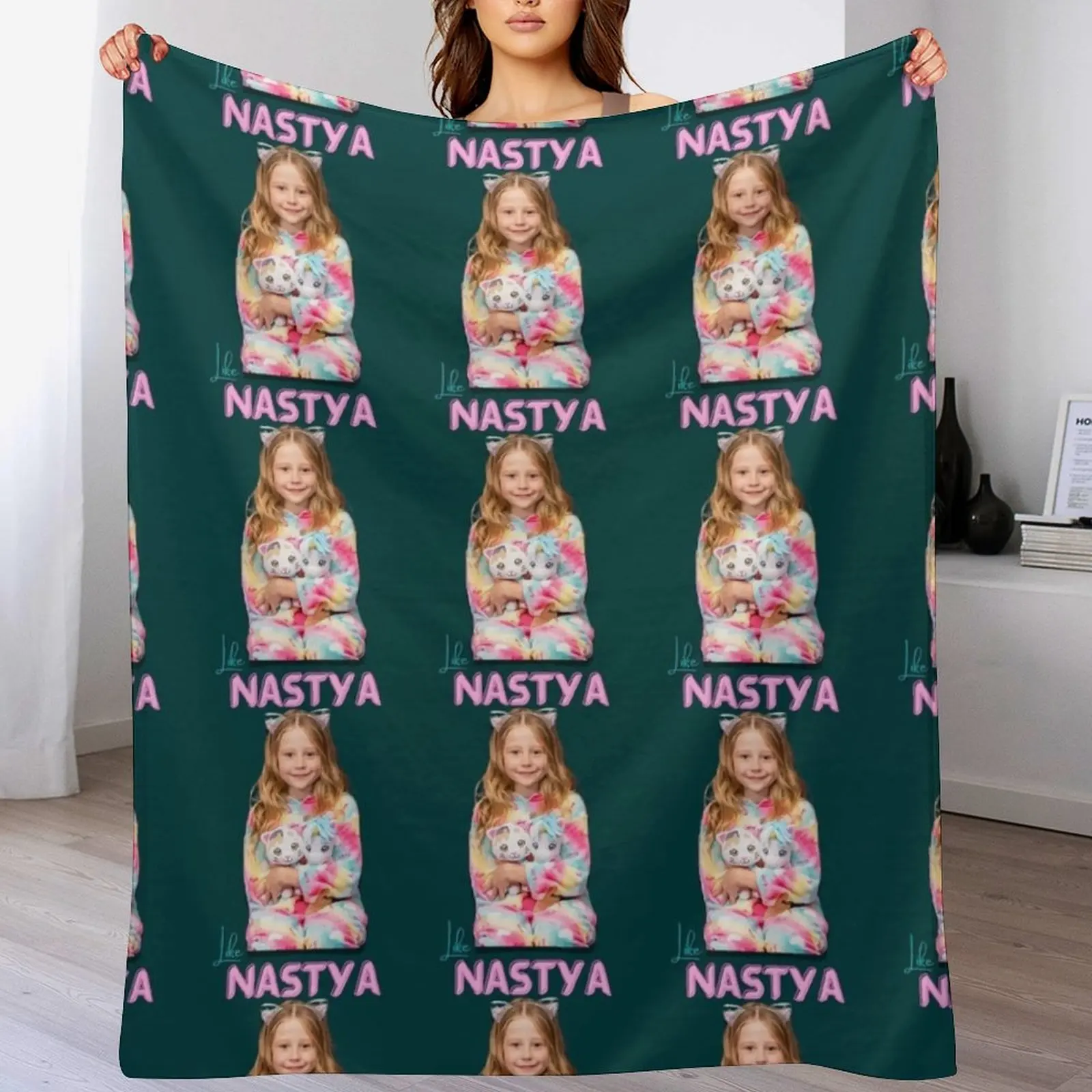 Funny Like Nastya 2022 Throw Blanket Warm Bed covers Camping Blankets