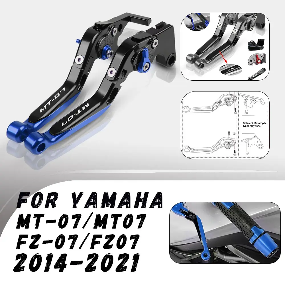 

For Yamaha MT-07/MT07/FZ-07/FZ07 2014-2021 Adjustable Folding Brake Clutch Levers Handlebar Grips Handle Lever Motorcycle Parts