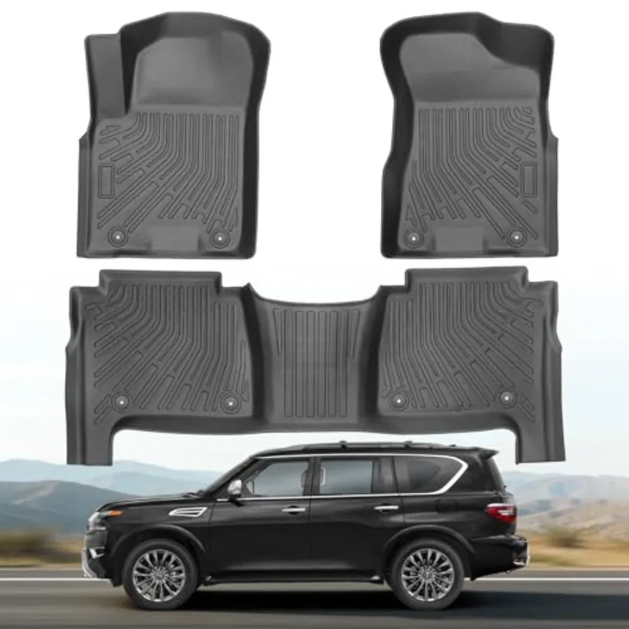 

Floor mats for Nissan Armada/Infiniti QX80 2019-2024 Custom Fit All Weather TPE Floor Liners for Armada/Infiniti QX80 2024 2023