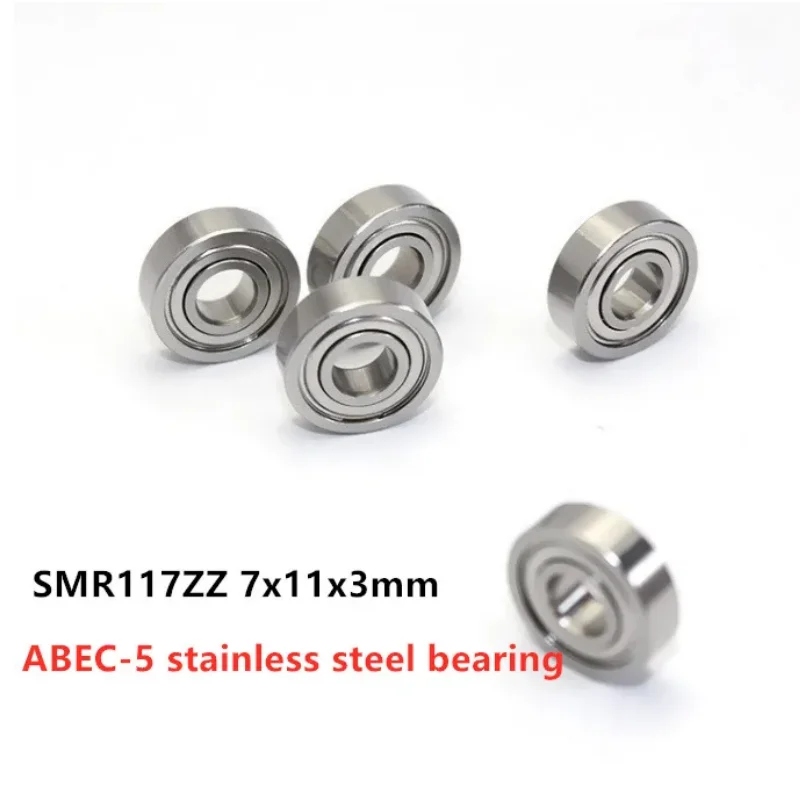 50pcs stainless steel bearing ABEC-5 SMR117ZZ 7x11x3 mm DDL-1170ZZ miniature ball bearing SMR117 -2Z 7*11*3mm MR117