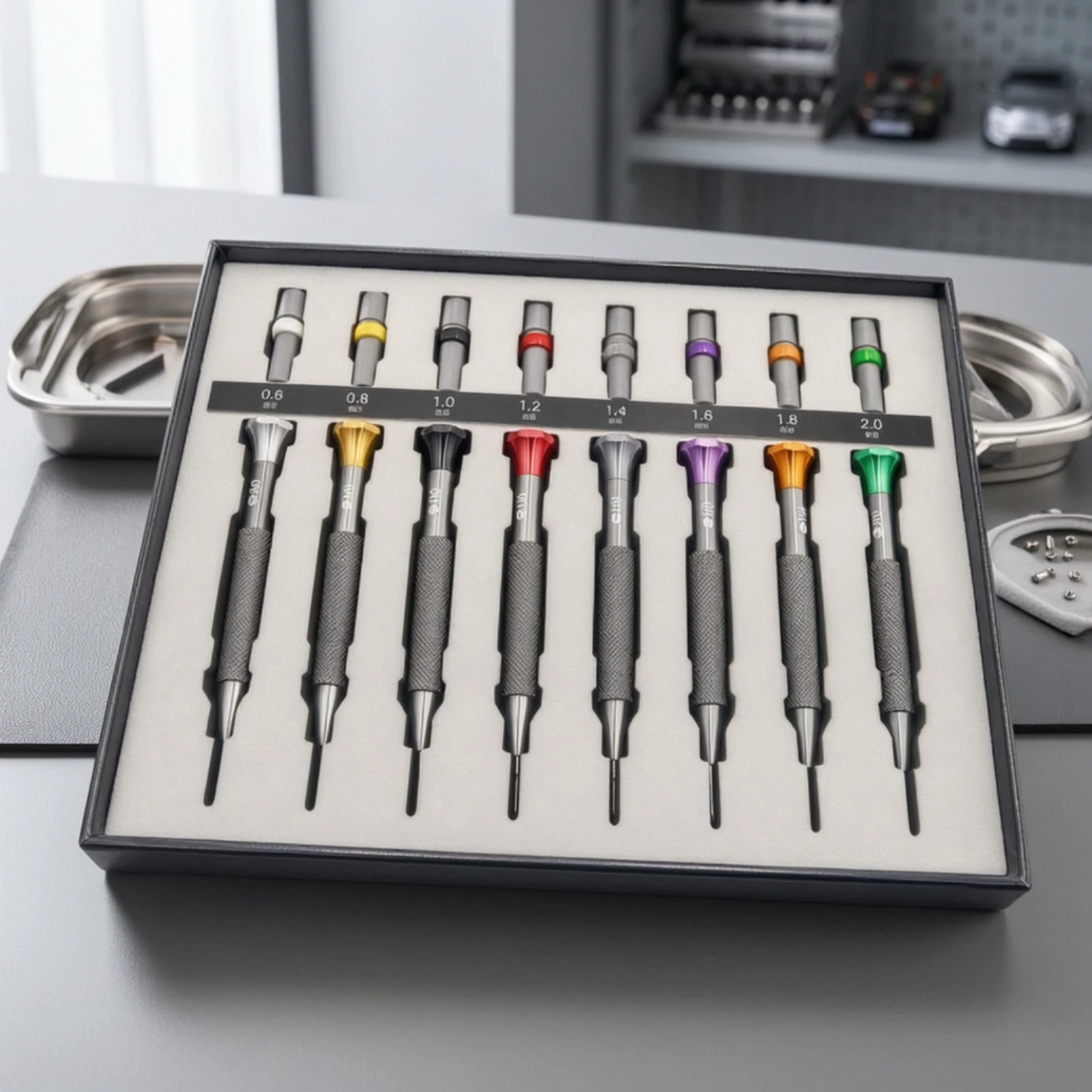 8 Pieces Watch Repair Screwdriver Knurled Precision Screwdriver Micro Repair Tool Kit Bearing Steel Flathead for Watchmakers