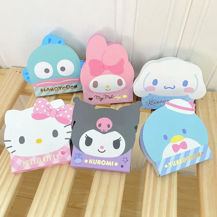 

12pcs/lot Sanrio Kawaii Melody Kuromi Memo Pad Sticky Notes Stationery Label Notepad Planner Sticker Post School Supply