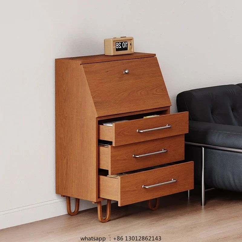 

2026 Solid wood chest living room sofa side cabinet bedroom storage medieval storage cabinet