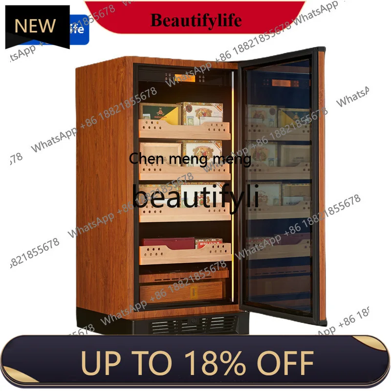 

a56 Temperature and Humidity Cigar Cabinet Single Door Glass Door Refrigerated Cigar Display Cabinet with Humidification Film