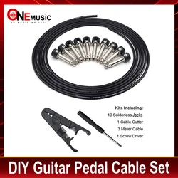 DIY Guitar Pedal Patch Cable Solder-free Pedal Board Copper Cable Kit 10ft 10 Strait Audio 6.35 Jacks for Guitar Pedal