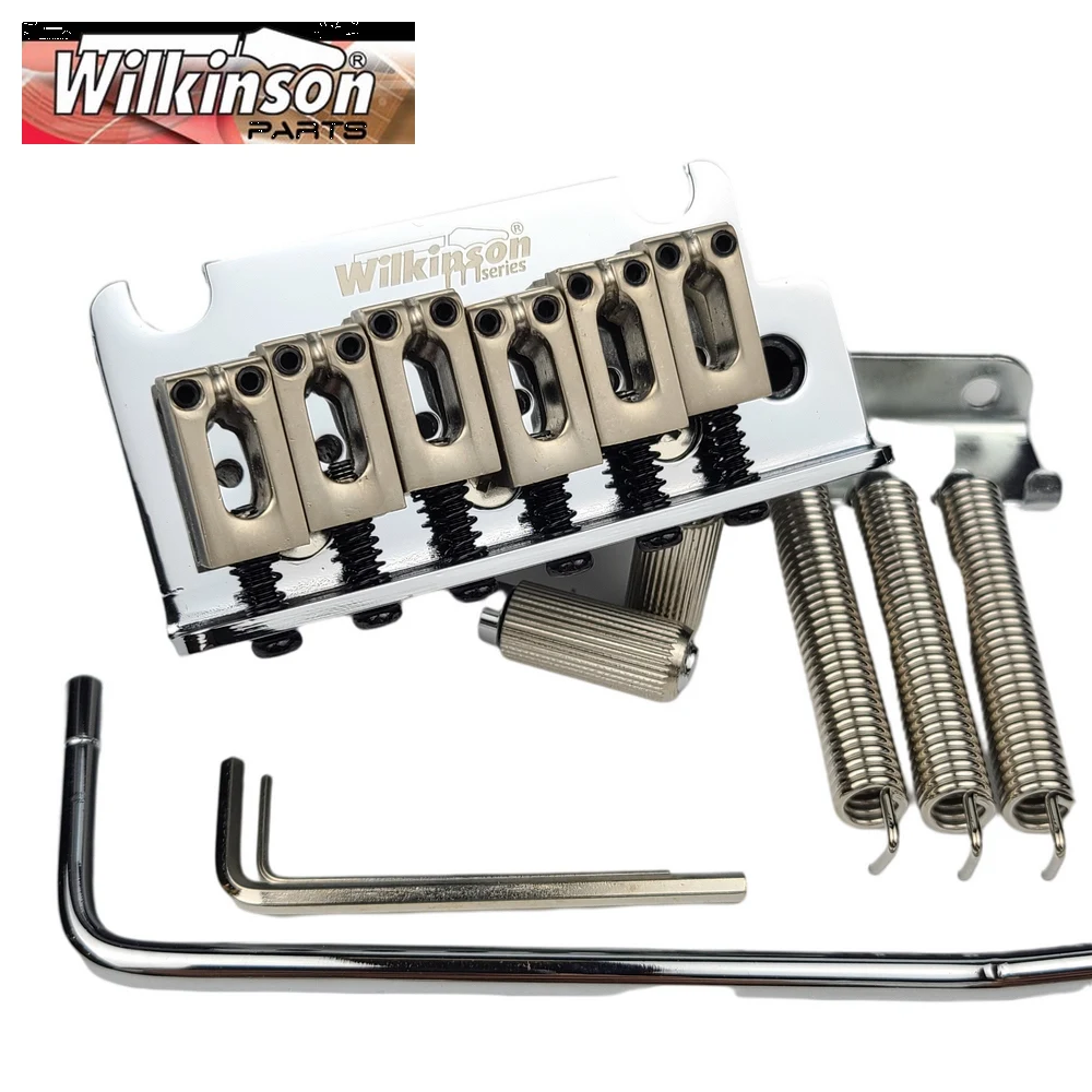 Wilkinson-Puente de sistema de trémolo para guitarra eléctrica strat y suhr, doble columpio, de plata cromada, 2 puntos, WOV06