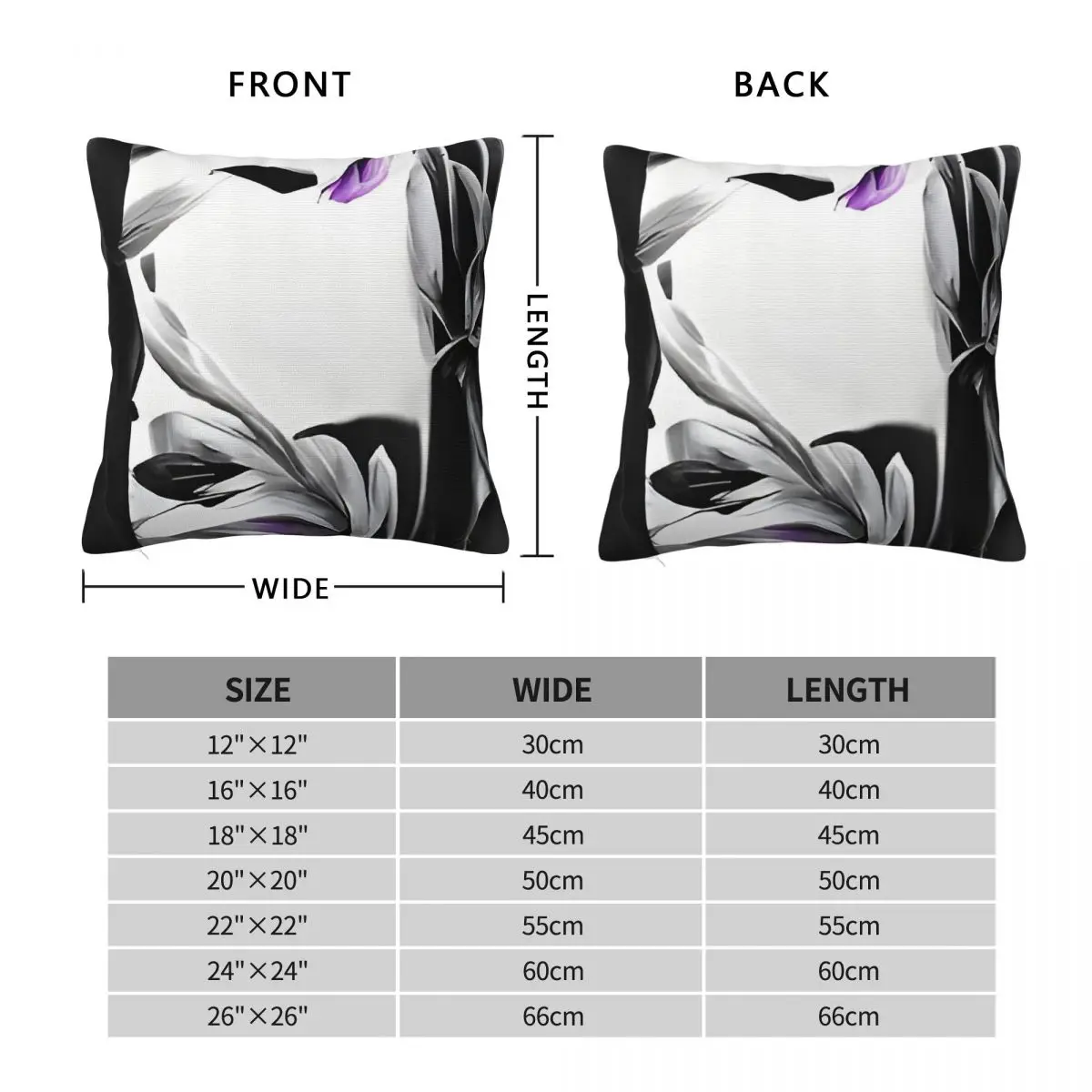 Black And Purple Pillowcase Polyester Linen Velvet Pattern Zip Decorative Throw Pillow Case Sofa Seater Cushion Case Wholesale