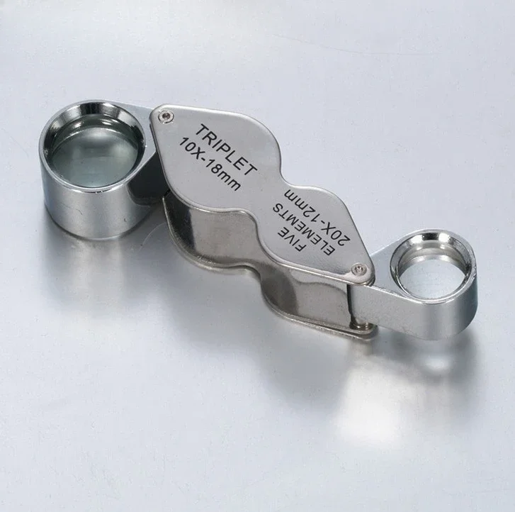 Twins 10x 20x magnifying glass pocket with dual lenses geological magnifying glass