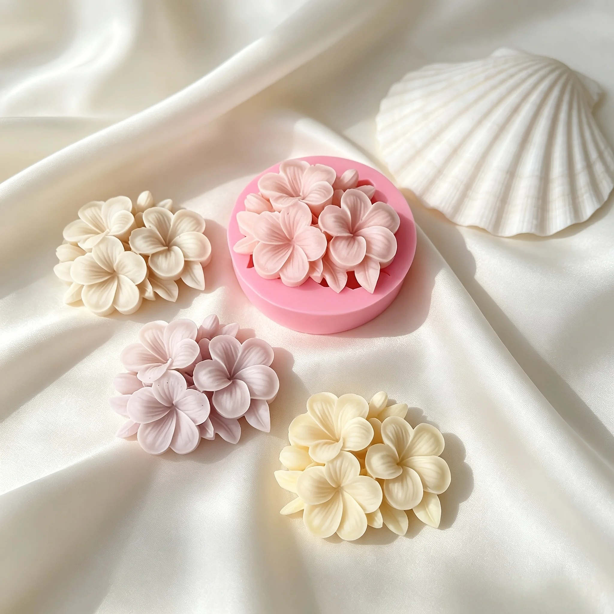 3 Stück 3D-Blumen-Silikonform für DIY-Bastelarbeiten, Kerzen, Seifen, Ton & Harz, Eierblumenformen mit unregelmäßigen Blumenformen – Detail 3