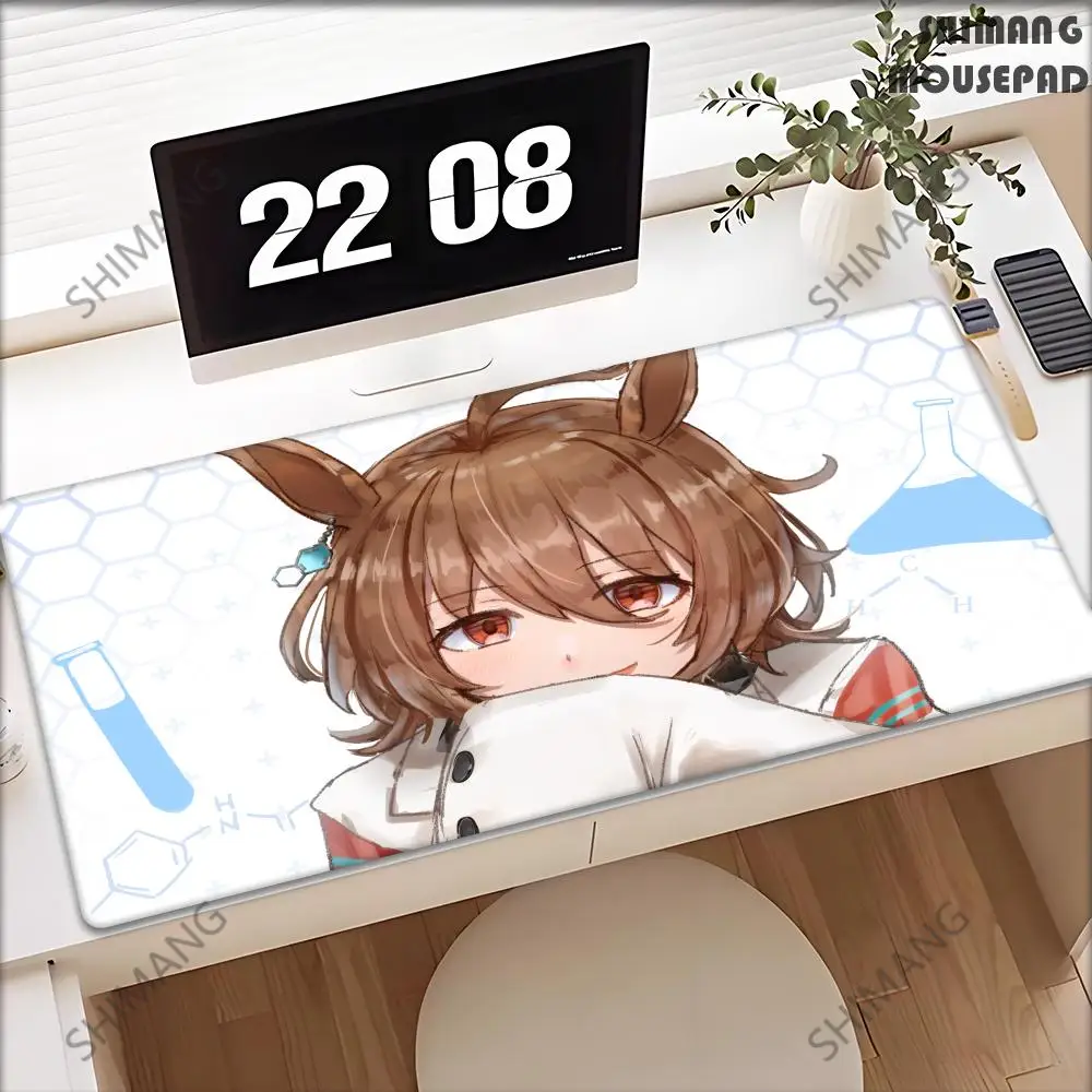 Uma Anime Girl Mouse Pad Agnes Tachyon Gaming Desk Mat Kawaii Manga Large Keyboard Pad Desk Decor PC Accessories