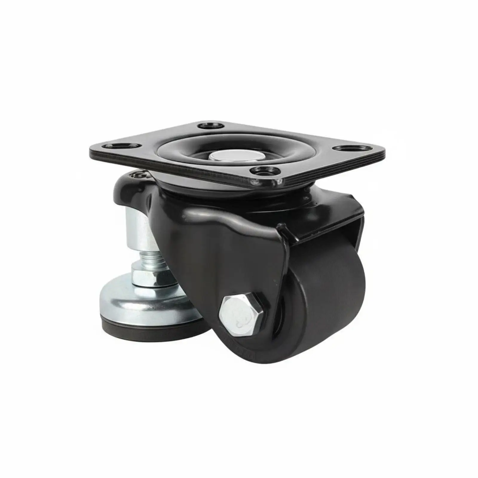 Heavy Load Caster Wheels with Leveling Feet for Machinery Workbench 3 Inch Swivel Nylon Steel Rubber Casters
