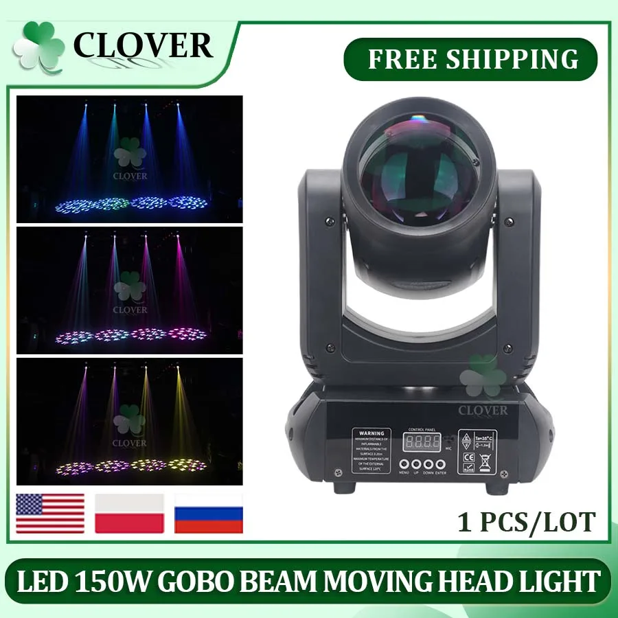 movendo cabeca led luz com movendo a cabeca feixe local 18 prismas rotativas efeito arco iris discoteca dj dmx palco 150w 1pc novo 01