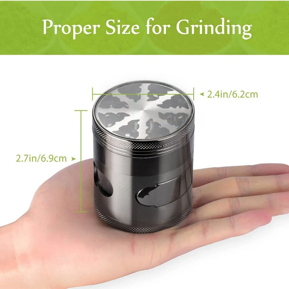 4-Layers Tobacco Herb Grinder Herbal With W Clear Window 60mm Zinc Alloy 62MM Herb Smoke Crusher Home Cigarette Accessories