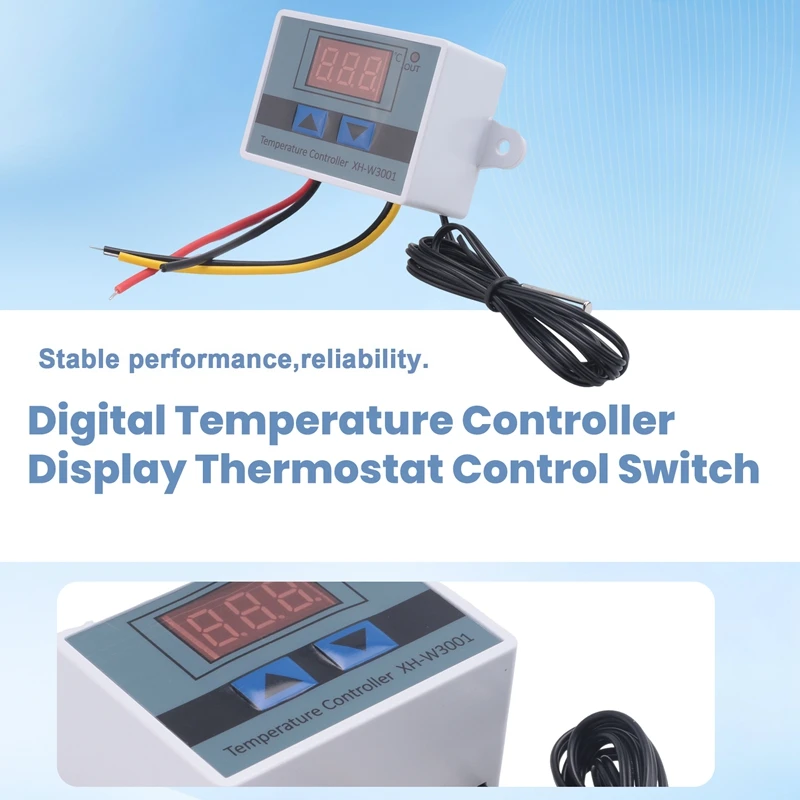 Digital Temperature Controller Display Thermostat Control Switch And Thermistor Sensors Temperature Probe