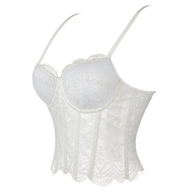 Chic Sweet Lace Camis Fashion Tank Top Basic Slim Crop Top Sexy Corset Bustier Summer Hotsweet Women Vintage Tops Ins
