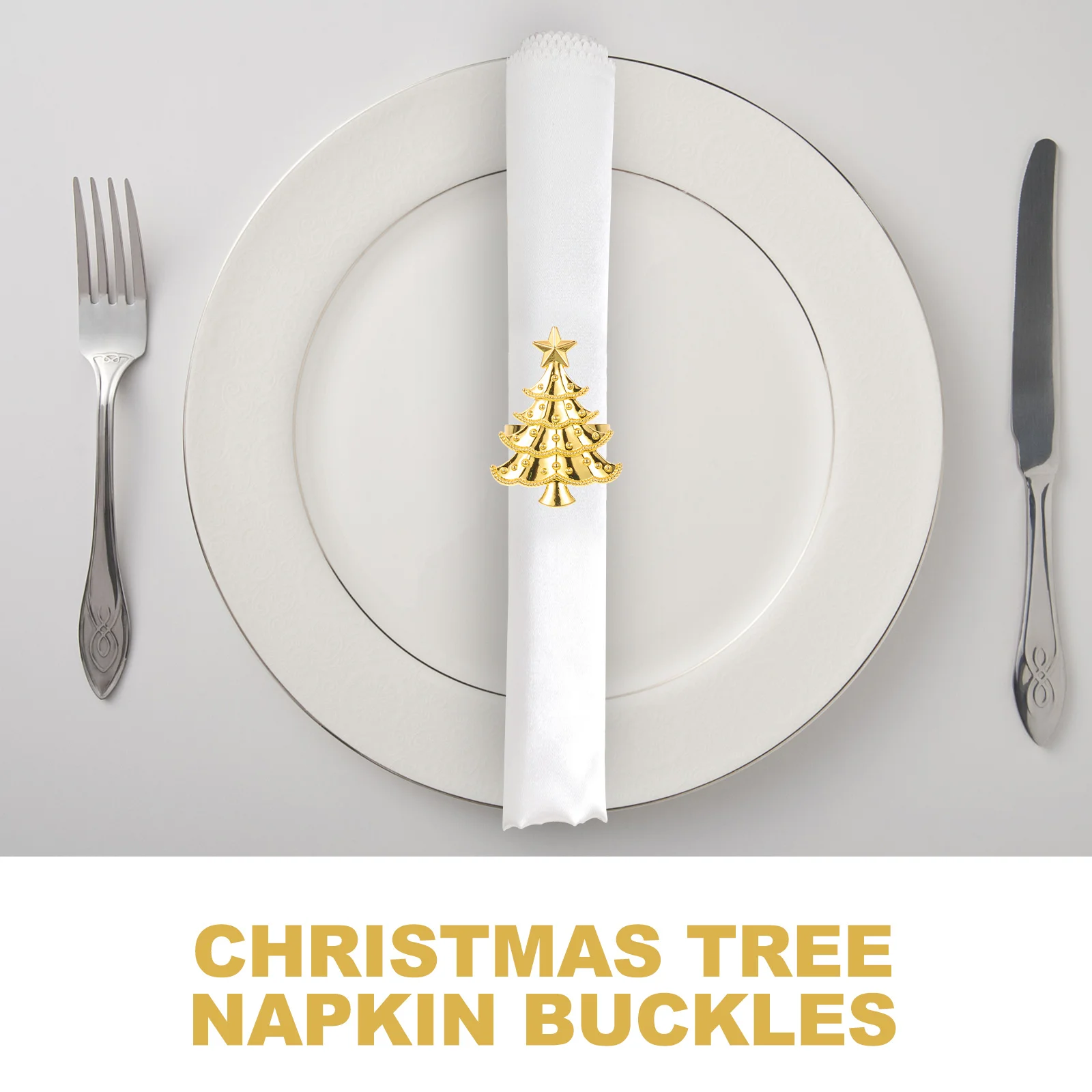 

6 Pcs Buckle Napkin Rings Christmas Decorations Tree Decorative Buckles Alloy Holder Modern Napkins Holiday Holders Guest