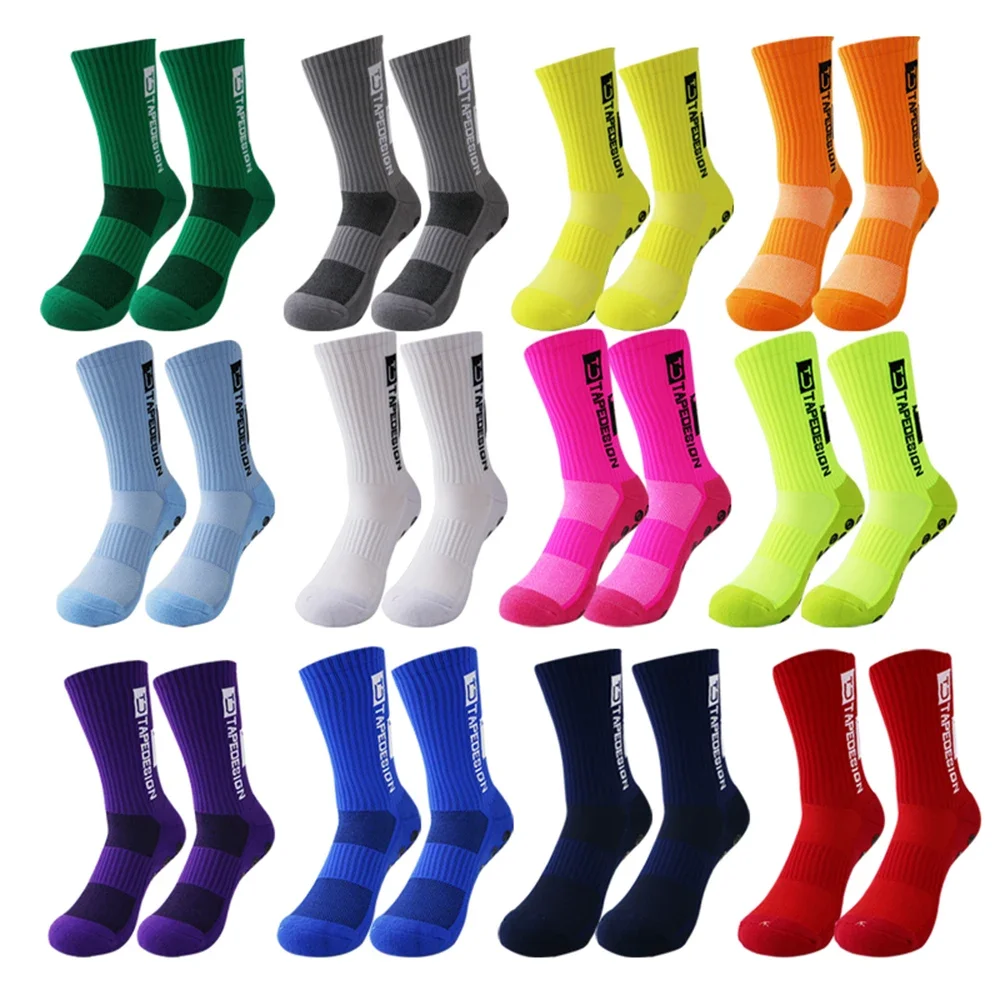 1 Pair New Men\'s Sports Socks Towel Bottom Men\'s Mid-tube Dispensing Non-slip Football Socks Basketball Socks