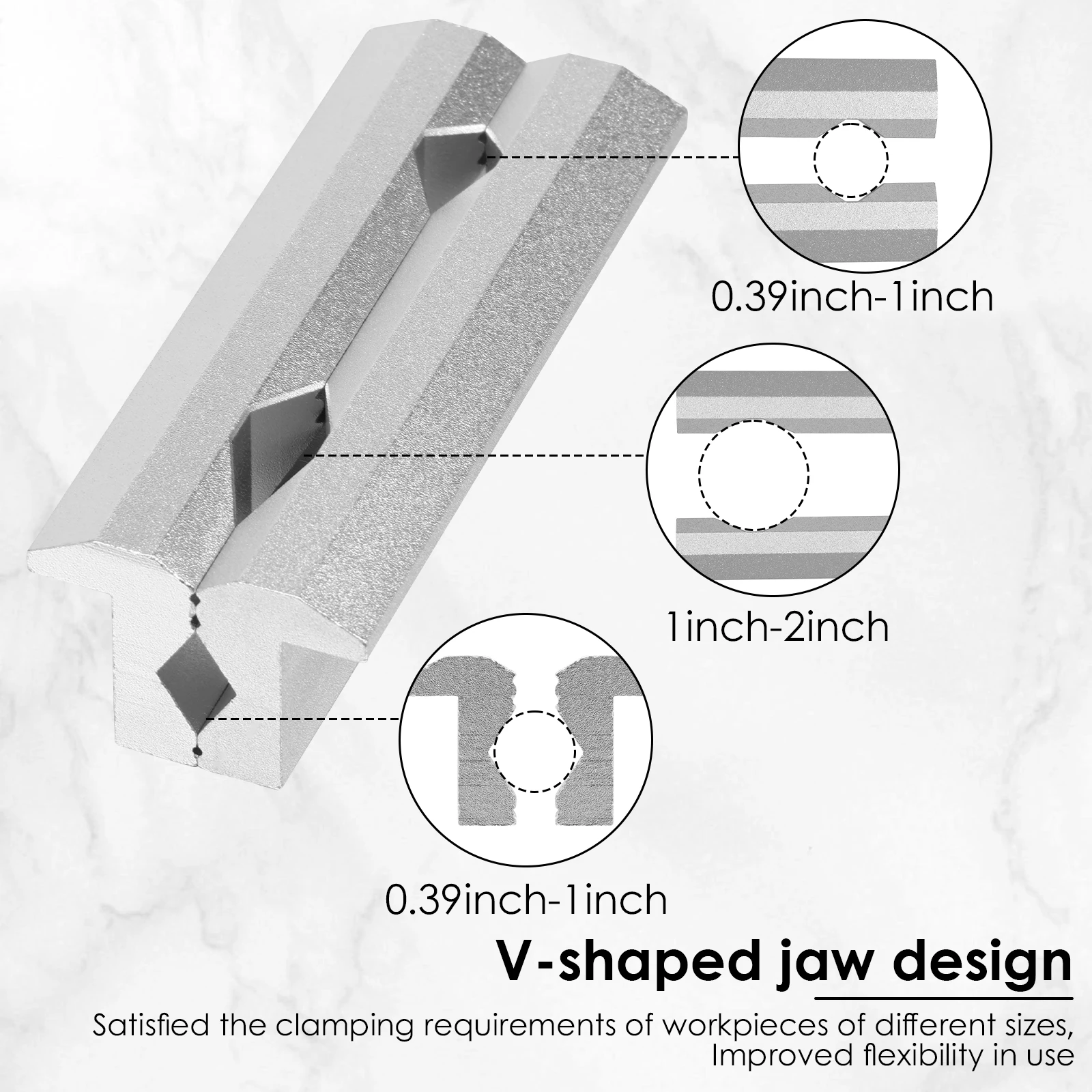 1Pair Magnetic 6/5/4 inch V Type Vice Jaws Protectors Cover Aluminum Alloy Vise Jaws Fixture for Woodworking DIY Making Plumbing