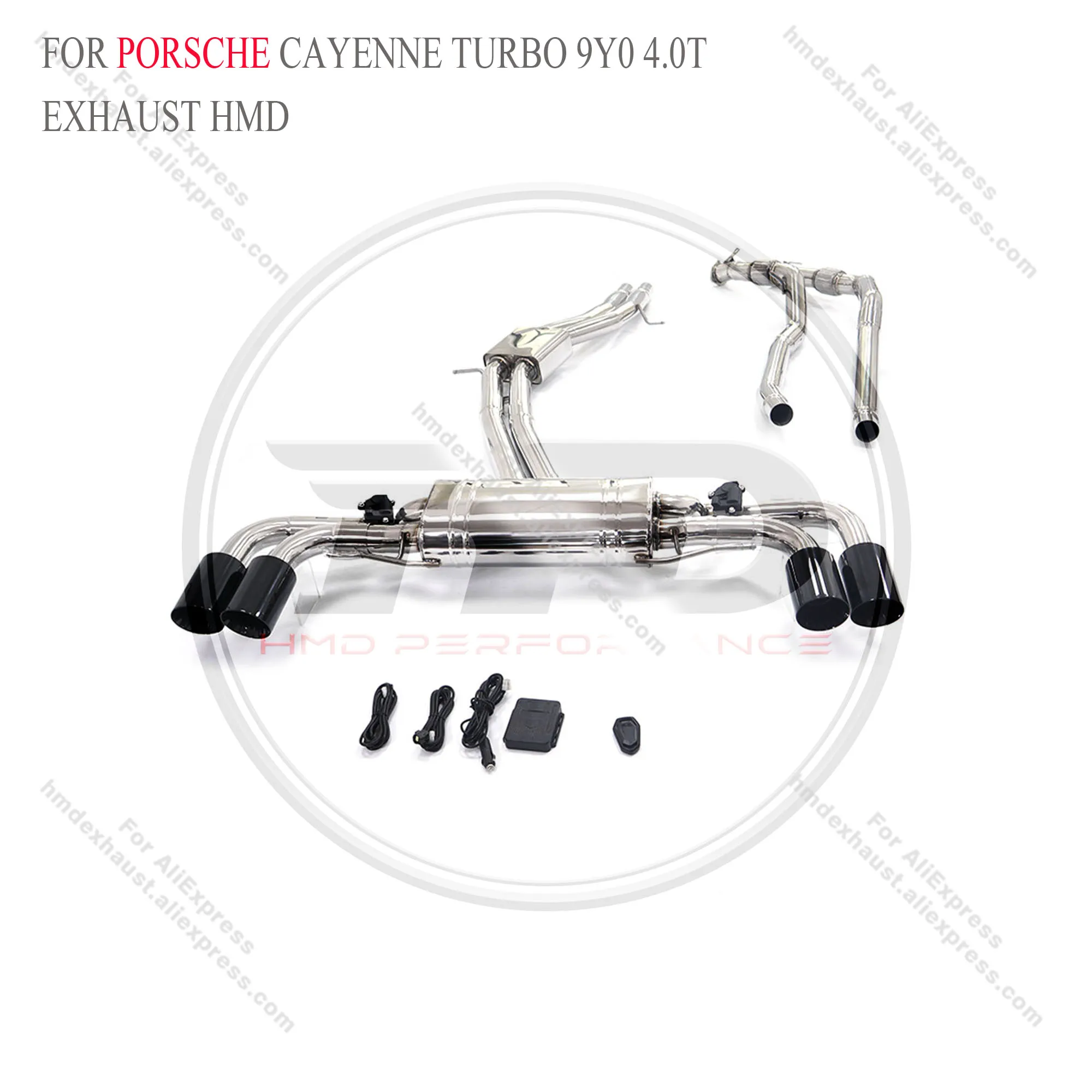 

HMD Exhaust System Stainless Steel Performance Catback resonant tube for Porsche Cayenne Turbo 9Y0 4.0T Muffler With Valve