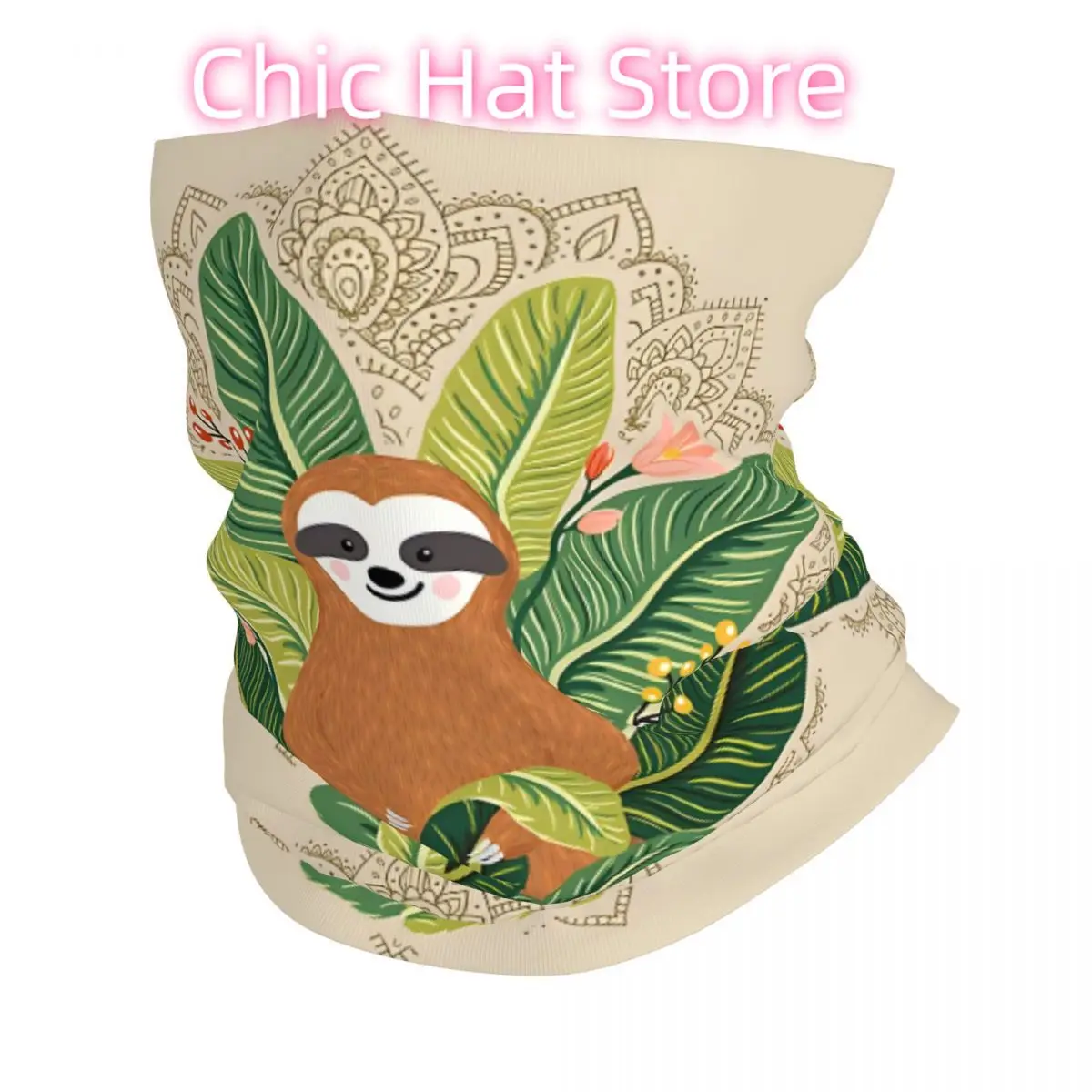 Sloth Vintage Mandala Bandana Neck Cover Wrap Scarf Balaclava Cycling Unisex Adult Breathable