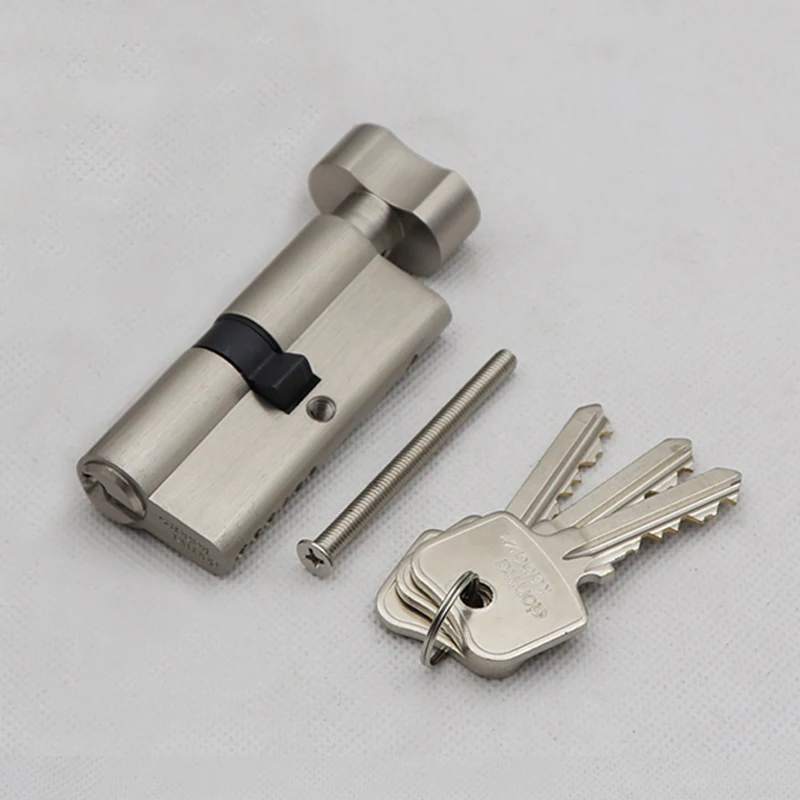 European Solid Brass Mortise Door Lock Cylinder 70mm Single Open Large Gourd Lock Core Lock Gall Repair Parts+Keys