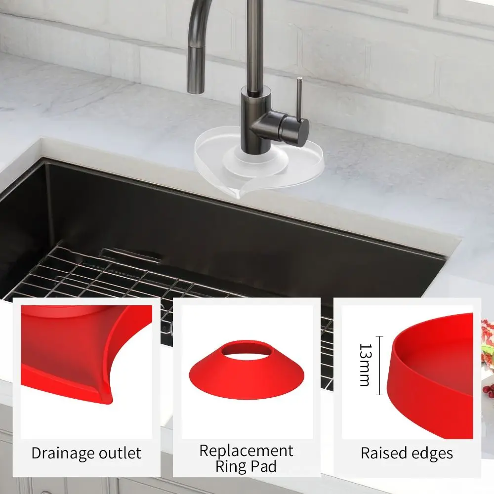 Heart Shape Splash Diversion Drain Pad Silicone Sink Faucet Mat Multifunction Quick Dry Bathroom Kitchen Faucet Splash Plate