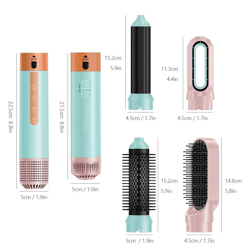 High quality  Five-six in One Hot Air Comb Set Hair Styling Comb Automatic Curling Iron Curling Straight Dual-purpose.