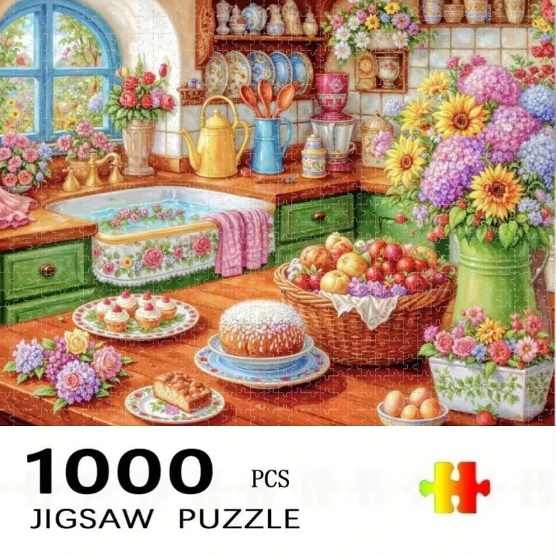 500/1000/1200/2000 PCS Puzzles for Adults Kitchen Landscape Jigsaw Puzzles Brain Challenge Game Gift Home Decor