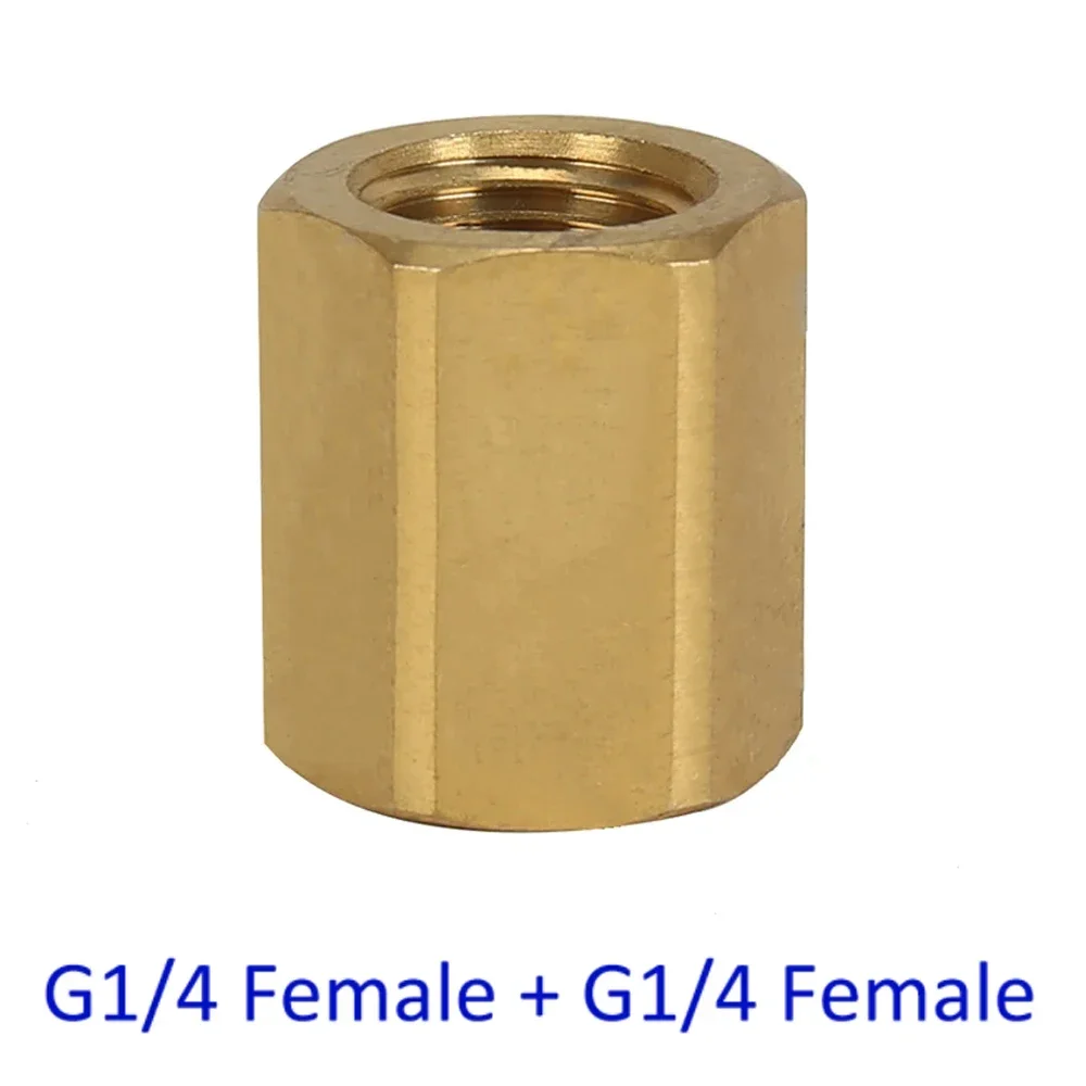 

High Pressure Washer Car Washer Brass Connector Adapter G1/4 Female + G1/4 Female