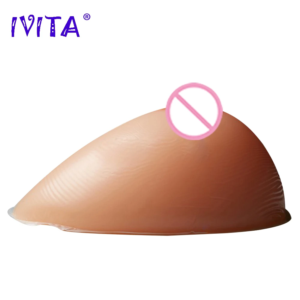 IVITA 100% Full Silicone Breast Forms Realistic Silicone Fake Chest 4 Sizes Choices Boobs for Crossdresser Transgender Shemale