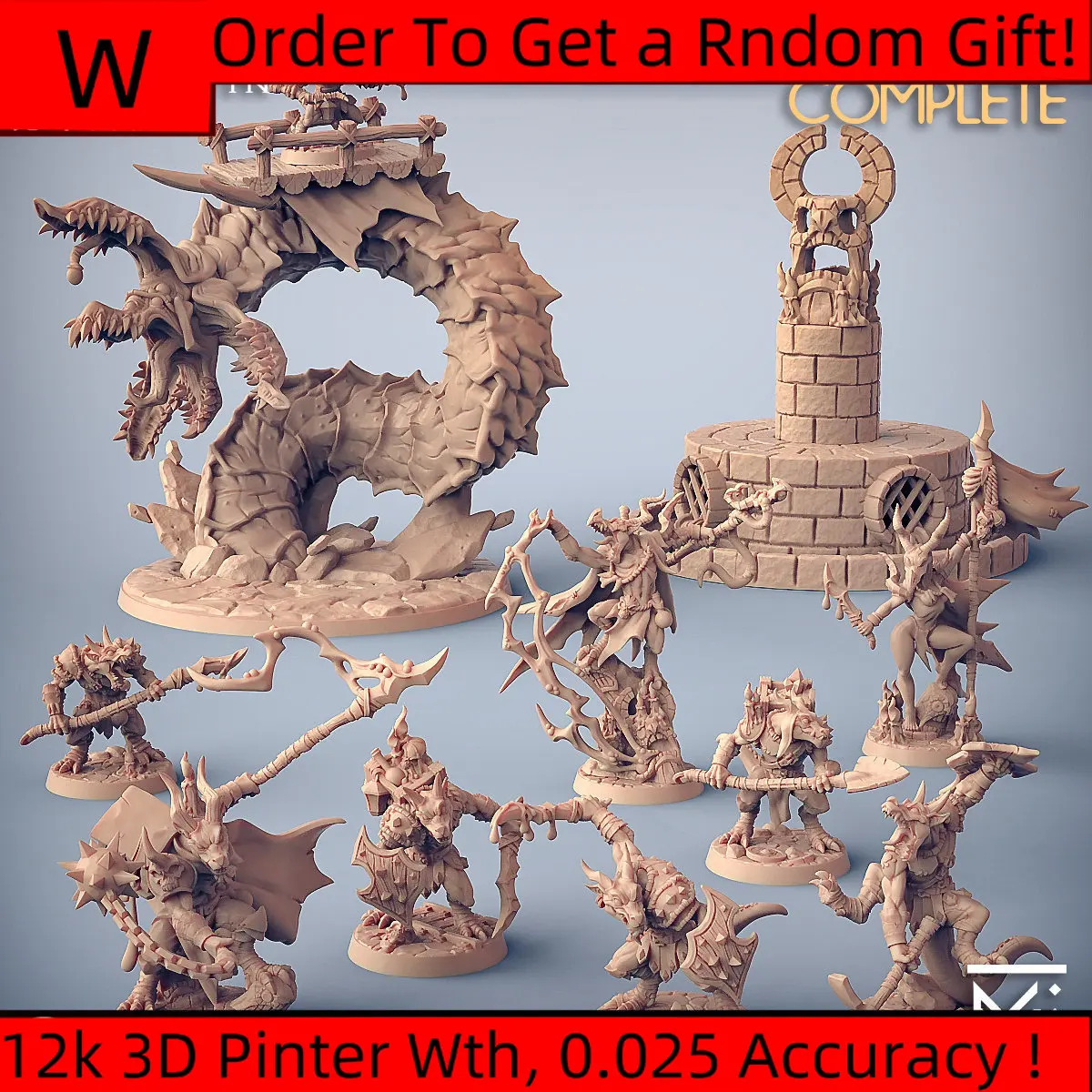 3D Printing Microscopic Models Kobolds Commander Warrior Mage Sentry Dnd Table Game Piece Model