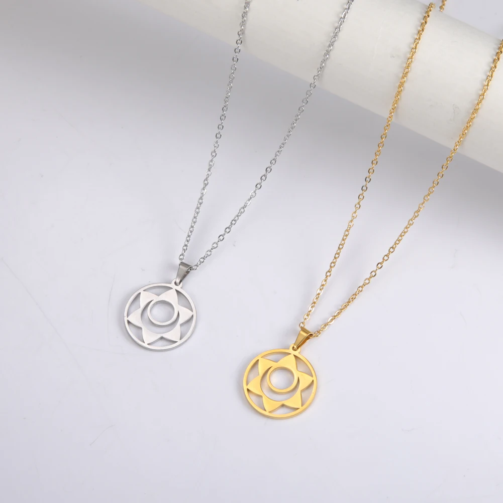 Seven Chakras Symbol Necklace Stainless Steel Summer Must-Have Gift for Women Men Chain Minimalist Party Aesthetic Dropshipping