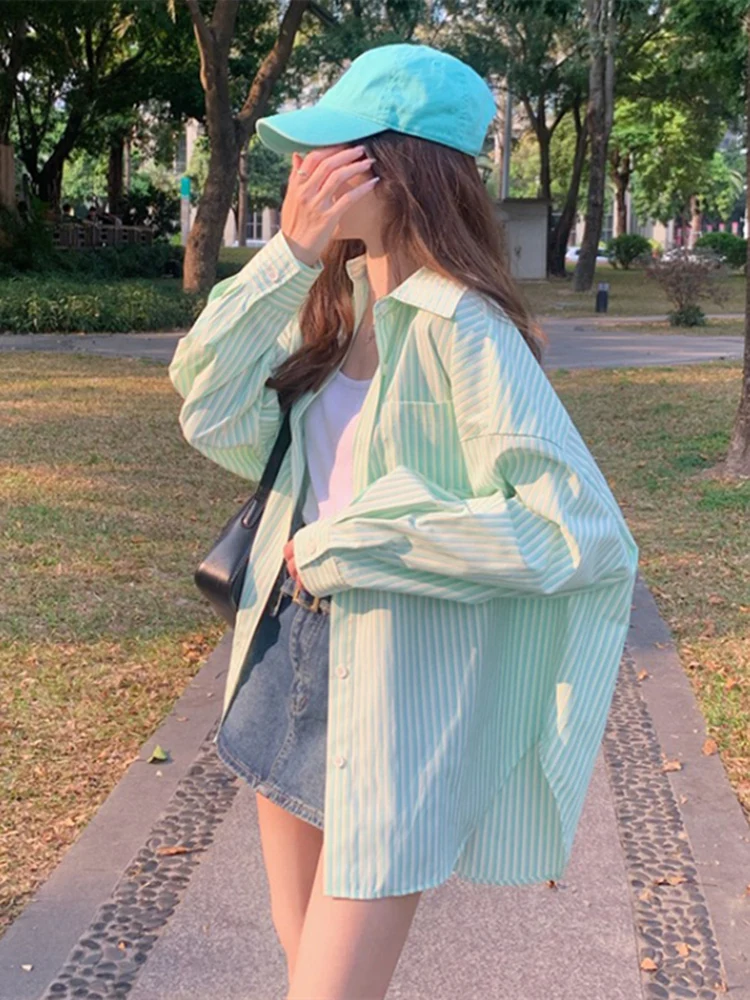 

Женский свободный крой в полоску Jaet, летняя защита от солнца, повседневный топен в полоску, осеннее новое поступление