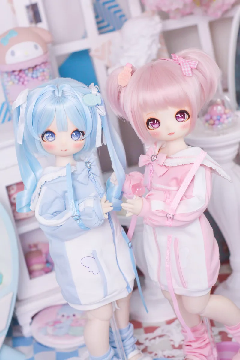 

BJD doll clothes suitable for 4 points and 6 points, bear girl, strong power, MDD set, immersed in angel blue and pink colors