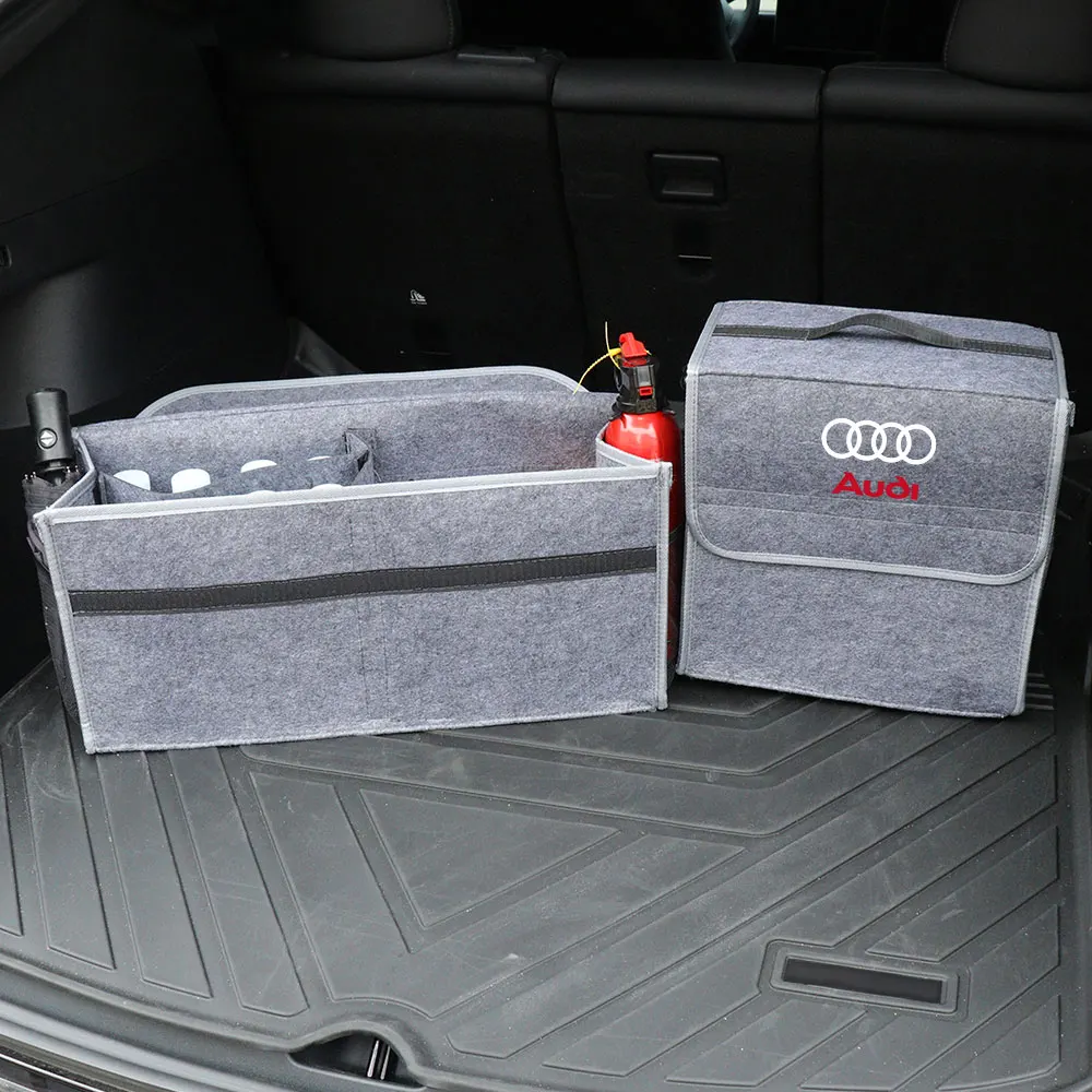 Car Trunk Storage Bag Organizer Sundries Stowing Tidying Box For Audi Sline A4 B7 A6 C7 B9 B6 A5 B8 C6 4F A5 A3 A1 8P A7 A8 S3  view 3