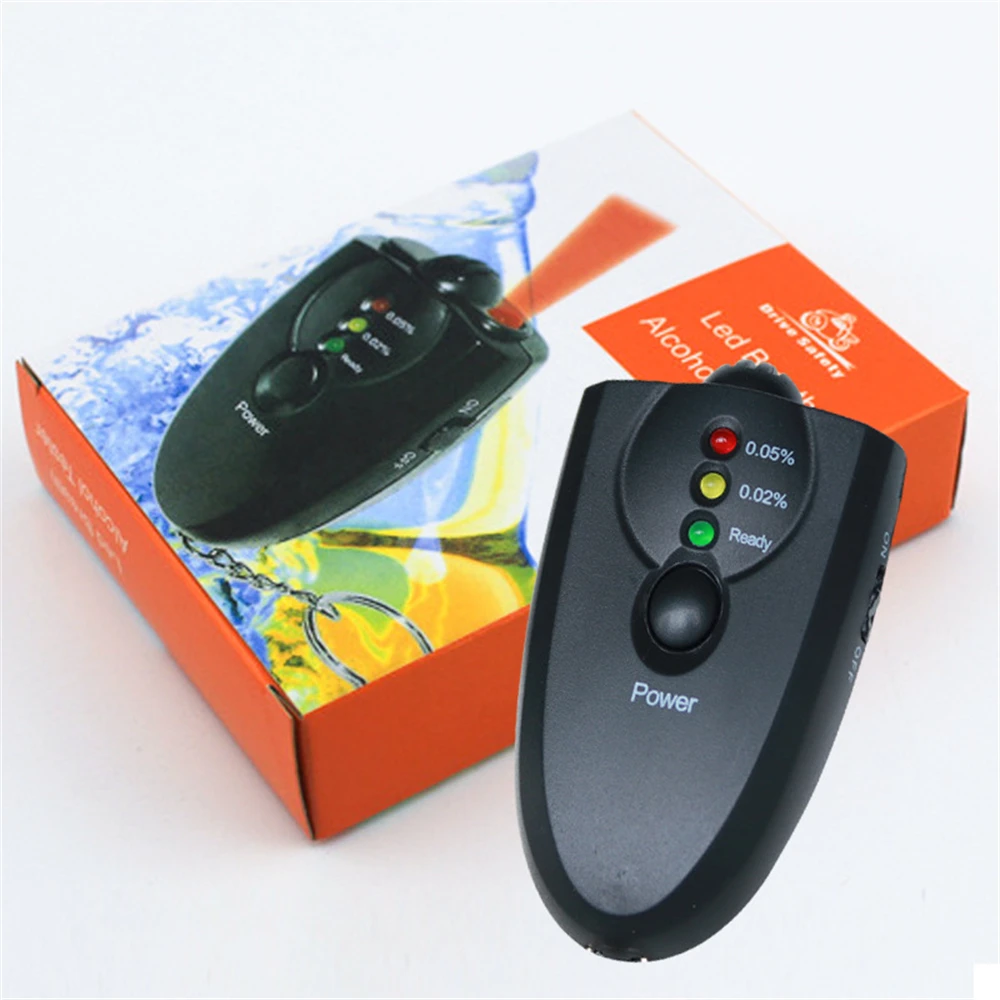 

Mini Professional Key Chain Alcohol Meter Analyzer Portable Keychain Red Light LED Flashlight Alcohol Breath Tester Breathalyzer
