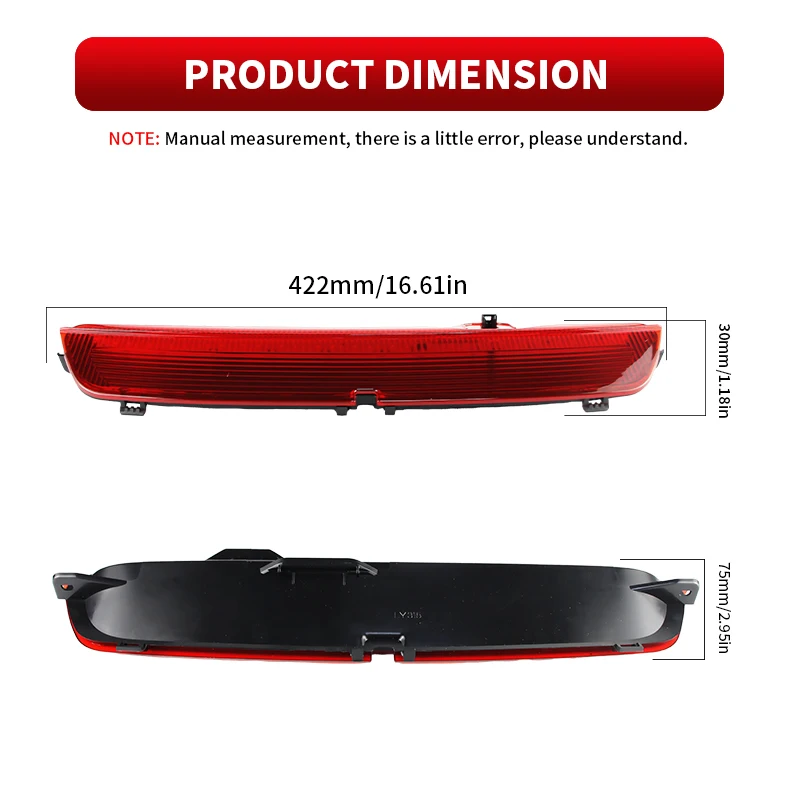 

LED High Mount Third Brake Red/Black Lens Stop Light for Mercedes Benz B-Class W246 W242 2011-2018 A2468200156 Car Accessories