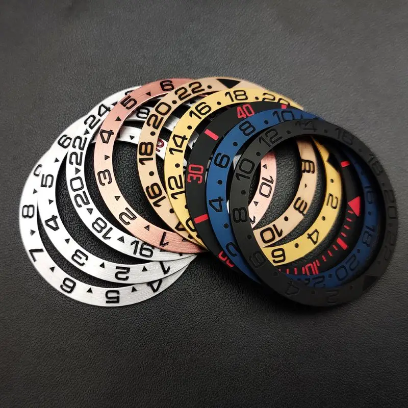 38mm wysokiej jakości ceramiczna/aluminiowa ramka GMT wkładka pierścienia średnica wewnętrzna 30,5mm nadaje się do 40mm męskiej obudowy akcesoria do zegarków