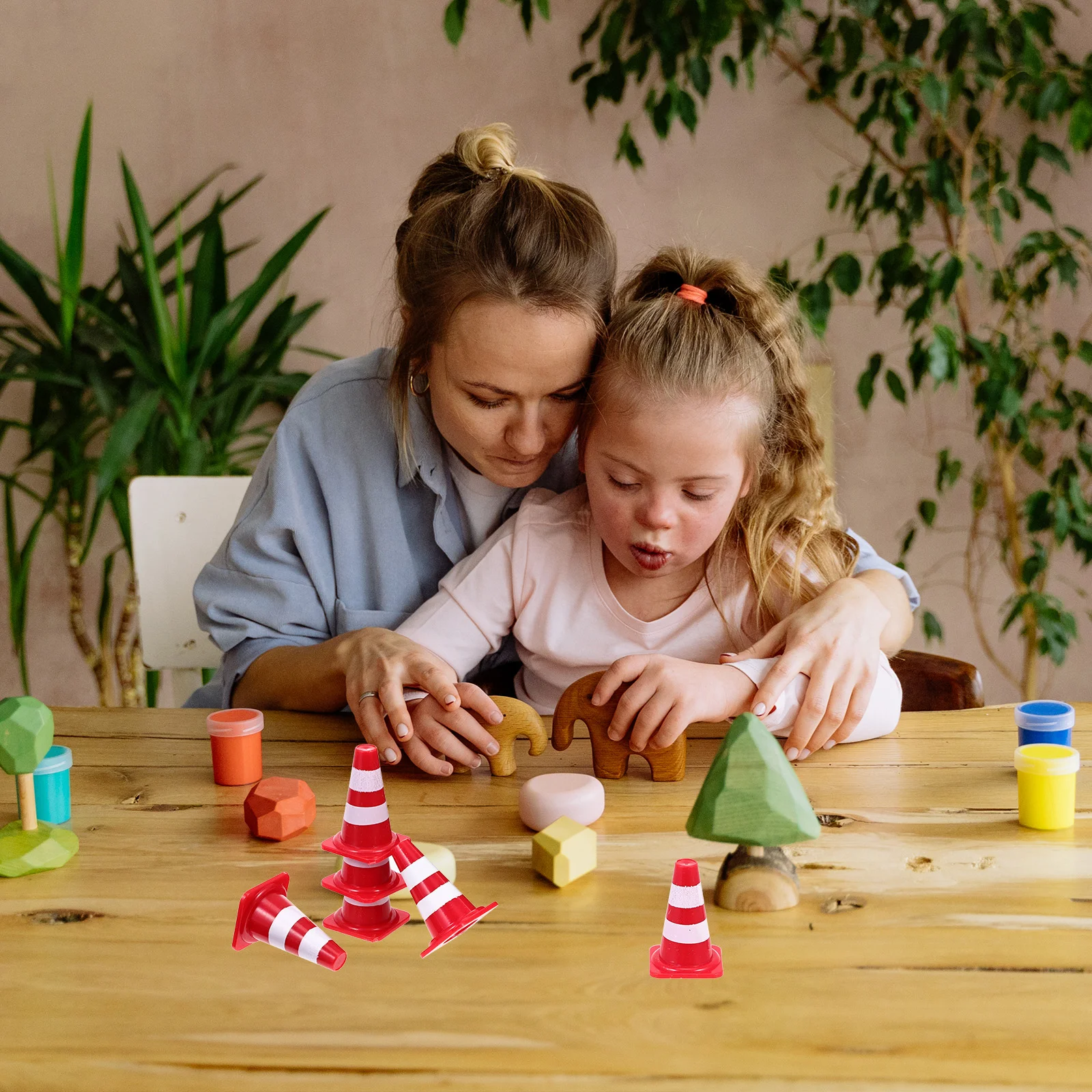 30 Stück Schilder Straßensperre Simulation Requisiten Kleines Spielzeug für Kinder Kegel Kind Athletic Tape