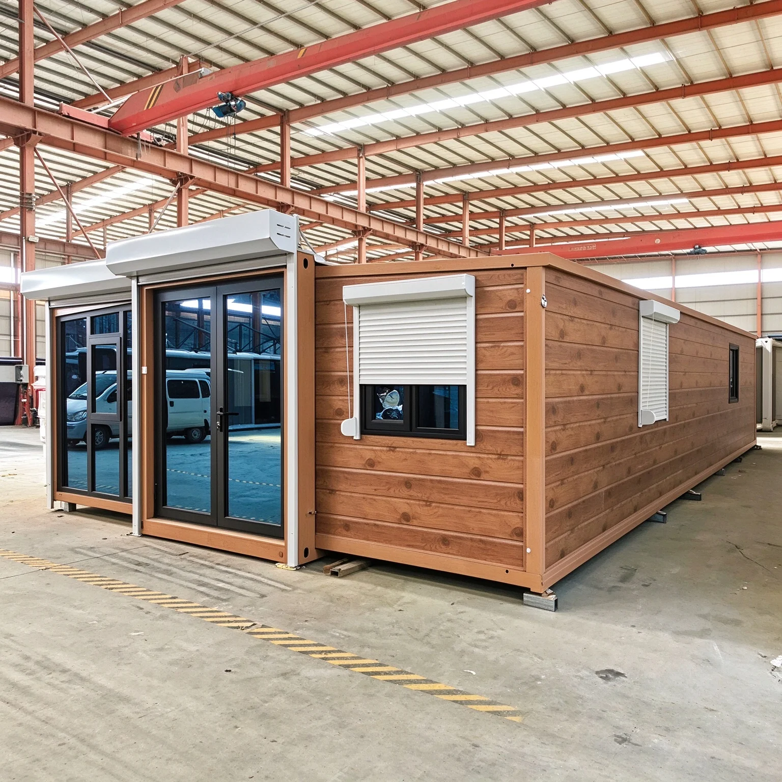 Expandable Container Cabin Double Wing Design 20ft Portable Modular Prefabricated Unit for Backyard Guest ADU Studio