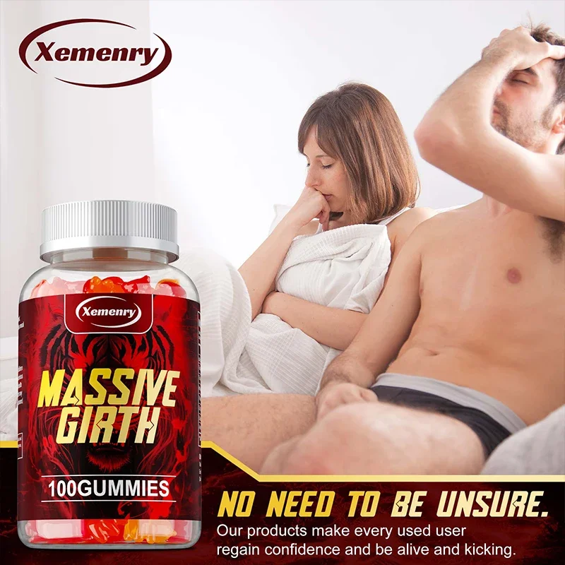 Massive Girth Gummies for Men - Men's Vitality Enhancer, Increase Size and Stamina, Boost Strength and Confidence Vegan