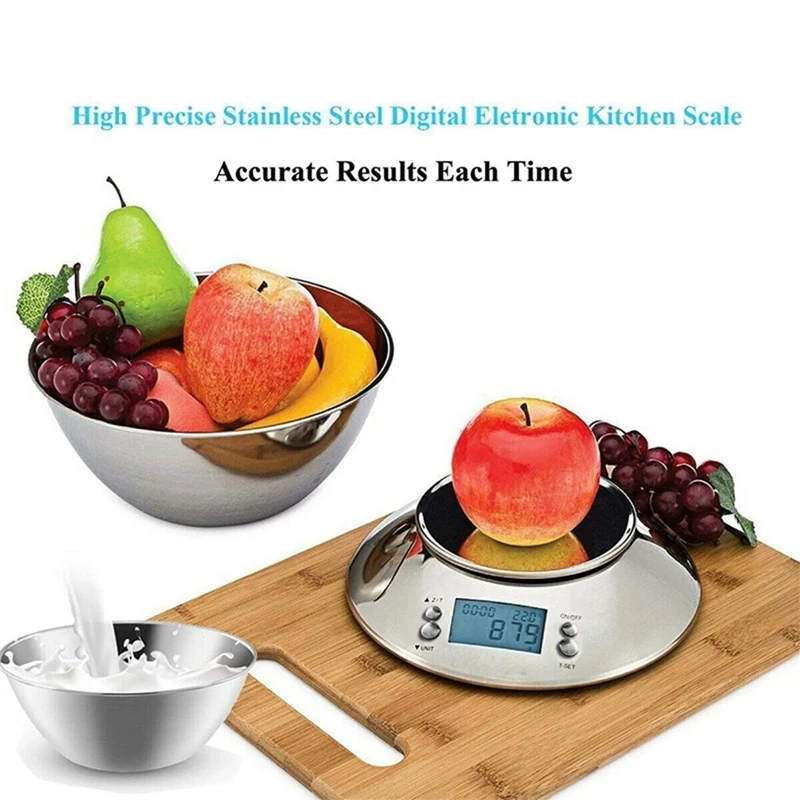 Precise Kitchen Digital LED Electronic Scale With Removable Bowl Kitchen Restaurant Food Weight Measuring Tool