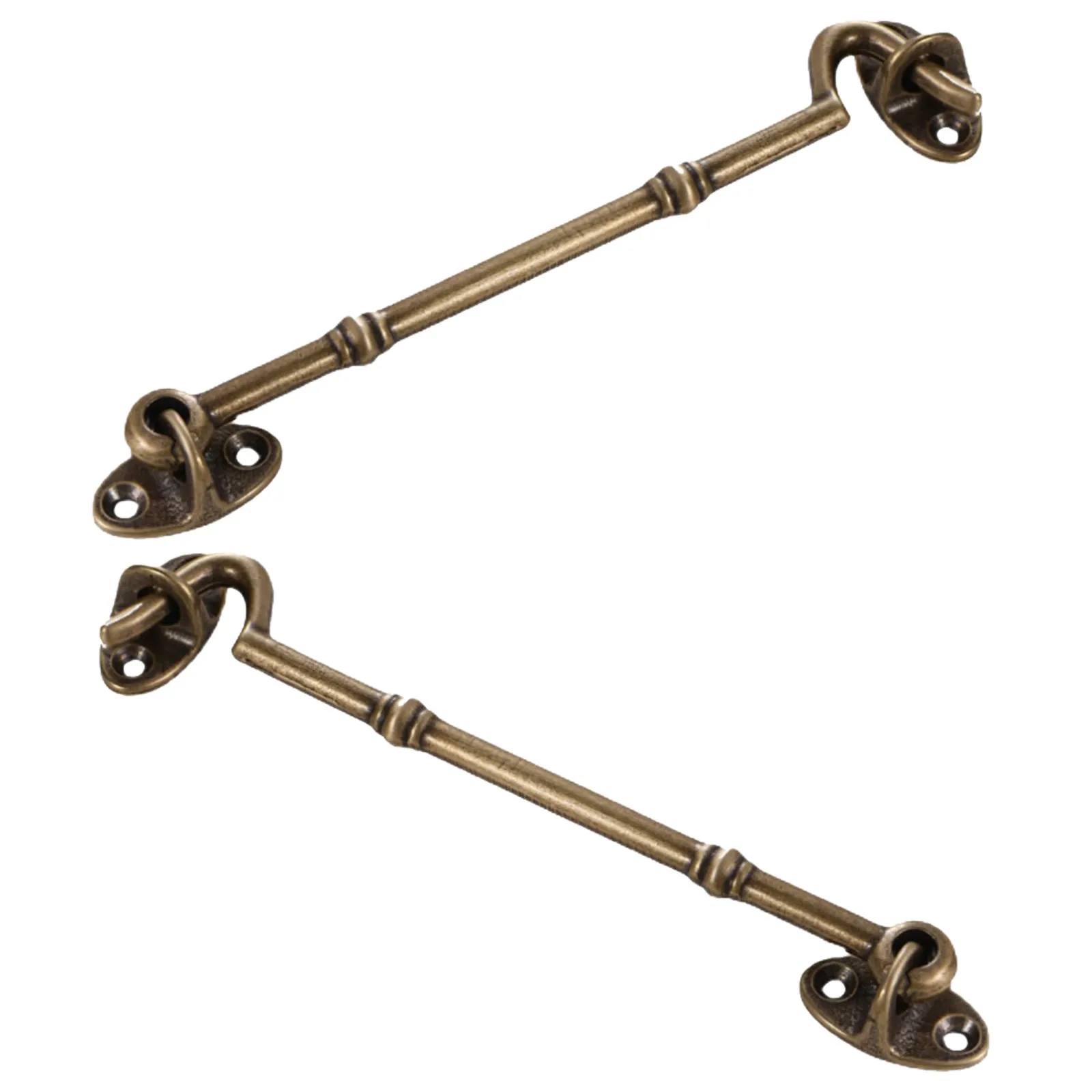2Pcs Brass Door Latch Hook and Eye Set 5.5 Inch Weather Resistant for Windows Gates Barn Doors Interior Sliding Privacy Security