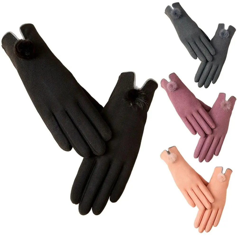 

New Imitation Rabbit Velvet Women Winter Gloves Warm Coldproof Full Finger Gloves Windproof Student Gloves Girls Gift